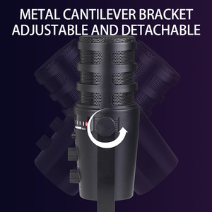 Bộ micro chơi game XLR USB, micro tụ điện cho PC, dùng cho phát trực tuyến, podcast, máy tính, bộ micro RGB, có nút tắt tiếng, giắc cắm tai nghe dành cho game - Product Image 4