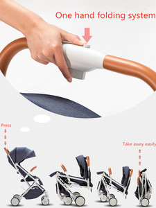 Vente en gros Poussette bébé pliante à quatre roues en lin léger Landau tricycle personnalisé avec vélo à bas prix - Product Image 6