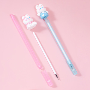 Cute Cartoon Rabbit Gel Pen Pink Blue Needle Tip Plastic Office School Writing Pen Mixed Pack - Product Image 3