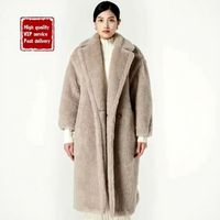 Veste Teddy pour femmes, veste d'hiver de luxe 2026, veste longue d'hiver de haute qualité en laine d'alpaga et cachemire épaisse pour femmes