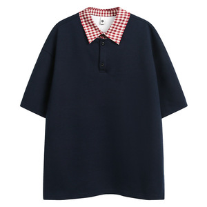 <span class=keywords><strong>Polo</strong></span> noir Offre Spéciale élégant pour homme avec col à carreaux contrastés. - Product Image 5