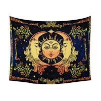 Tapisserie murale en polyester motif Couronne Soleil Lune Or, impression HD, résistante à la décoloration, légère, vente en gros