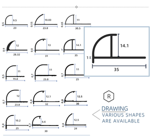 Phật Sơn Hồ Sơ Màu Đen Viền Bendable Vàng Trang Trí Kim Loại Nhôm Vòng Hình Dạng Vàng Vòng Linh Hoạt Cạnh Gốm Gạch <span class=keywords><strong>Trim</strong></span> - Product Image 4