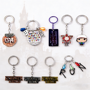 Portachiavi in Metallo Smaltato di Stranger Things, Film Horror Cartoon, Prezzo all'Ingrosso di Fabbrica, Prodotto Best Seller - Product Image 1