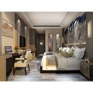 Taç Plaza beş yıldızlı otel projesi doğal ahşap kaplama otel yatak mobilya RA-46