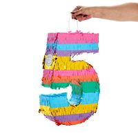 Wholesale Small Number 5 Rainbow Pinata for Graduation Party Decorations Cinco De Mayo Fiesta Celebrations