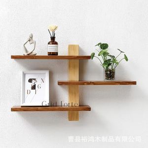 Wooden Wall <b>Shelf</b> 4 Layers Wall Mounted Storage <b>Rack</b> For Home Decor Entryway Display - Product Image 1
