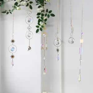 Crystal Sun Catcher Window Hanging Decor Glass Crystal Star Moon Windchime Sun Catchers Charms Ornaments Crystal Crafts