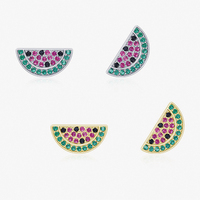Bijoux fantaisie Boucles d'oreilles en argent sterling 925 plaqué or ou plaqué rhodium avec zircon complet