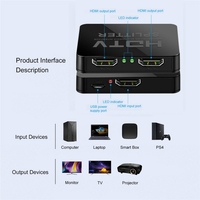 4K HDMI dağıtıcı 1X2 1 2 4 out 4K3 0HZ HDMI dağıtıcı 1X4 4 limanlar PS5 PS4 Xbox için HDMI Hub tekrarlayıcı amplifikatör Apple TV PC