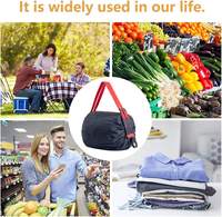 Grand fourre-tout de rangement d'épicerie pliable durable et robuste sacs de sport en tissu Oxford imperméables pour magasin