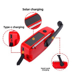Chất lượng cao <span class=keywords><strong>Hand</strong></span> <span class=keywords><strong>Crank</strong></span> năng lượng mặt trời Powered AM/FM/noaa đa-band đài phát thanh đa chức năng 2000mAh Led đèn pin - Product Image 2