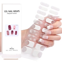 Noël Design Gel Nail Wraps Nouveau Design Gel Nail Stickers Semi Durci Nail Gel Bandes Kit Avec Lampe Led UV