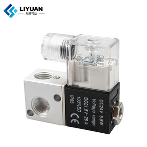 วาล์วควบคุมลมแบบนิวแมติก Li yuan 3V1-06-08  DC12V DC24V วาล์วควบคุมทิศทางแบบแม่เหล็กไฟฟ้า - Product Image 3