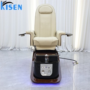 Fauteuil de pédicure multifonctionnel KISEN pour salon de beauté, base en bois, spa pour les pieds, fauteuil de manucure et pédicure, fauteuil pour les pieds - Product Image 2