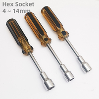 Tournevis à douille hexagonale Allen Hex 4 5 5,5 6 7 8 9 10 11 12 13 14 mm pour boulons, écrous, vis, fixations, quincaillerie, outils à main