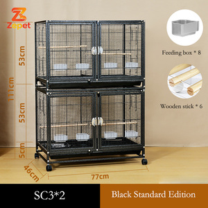 Jaula de Metal de Lujo con Vidrio Templado para Pájaros, Jaula de Cría para Loros, Jaula de Cría para Aves Grandes, Nido de Aves - Product Image 4