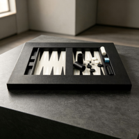 Table de backgammon de luxe en cuir fait main, couleur personnalisée