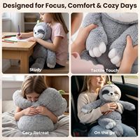 Coussin chauffant lesté personnalisé de 4 lb – Peluche paresseux réaliste de 15 pouces, super douce et moelleuse pour enfants