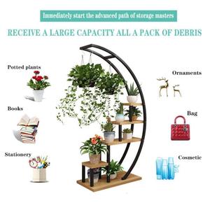 Estante de Exhibición de Flores para <span class=keywords><strong>Interior</strong></span> y Jardín, Soporte de Madera para Balcón - Product Image 4