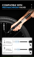 Pompe à vélo électrique sans fil portable haute pression en alliage d'aluminium 11 bars/160 PSI, valves Schrader/Presta pour VTT/vélo de route