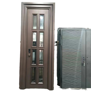 Fabricant de haute qualité design de style français moderne double grille extérieure et intérieure porte en acier verre porte en fer forgé - Product Image 6