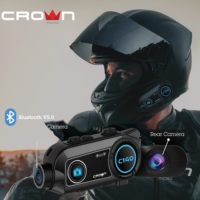 Casque de moto BT5.0 étanche avec caméra vidéo intelligente, interphone pour casque de moto, 4 à 6 voies, 800 m, haute qualité pour moto et vélo