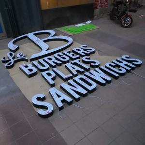 Panneau professionnel illuminé en 3d, logo de magasin, éclairage à led double face, panneau de magasin, hamburgers - Product Image 2