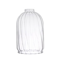 Couverture en verre transparent à la main, bougeoir décoratif de mariage en verre côtelé
