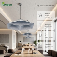 Panneau acoustique à facettes en origami, feutre polyester PET, absorbeur de son suspendu, panneau suspendu au plafond pour bureau, salle