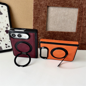 Funda Protectora de Cuero con Soporte Magnético Giratorio Estilo Ejecutivo para iPhone Duo Apple 18 Fold, Resistente a Impactos - Product Image 3