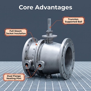 Bille robuste en acier forgé de 16 pouces, entièrement supportée par un trunnion, à bride en SS304/CF8 pour eau et huile - Product Image 1
