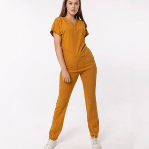 Comodo Set di Scrub uniforme da infermiera morbida elasticizzata medico dentista fisioterapista Set di Scrub dietitiano uniforme medica sottile - Product Image 1