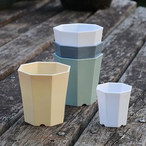 <span class=keywords><strong>Maceta</strong></span> de plástico octogonal pequeña blanca, <span class=keywords><strong>maceta</strong></span> de piedra carnosa transpirable gruesa, nuevo diseño para el cultivo de flores y plantas - Product Image 1