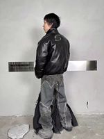 Blouson Bomber Rétro Militaire Noir en Polyester/Coton Imperméable, Forme Baguette, Personnalisé, Vente en Gros OEM, Pas Cher