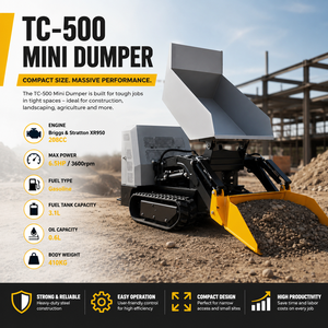 Mini-dumper sur chenilles à moteur, livraison gratuite, pour travaux agricoles et chantiers - Product Image 1