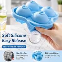 Moule à glaçons en silicone de grande taille à quatre sections - Moule de qualité alimentaire qui libère facilement les glaçons - Bac à glaçons en silicone personnalisé