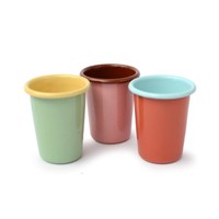 Logo personnalisé en gros 12ozl 350ml Camping gobelet grand émail métal étain acier pinte V tasse à café sûr Halloween tasses en céramique