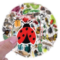 Paquete de 55 Pegatinas de Insectos de PVC Impermeables para Decoración de Laptop, Botella, Casco, Patineta y Equipaje