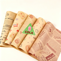 Emballage alimentaire en papier jetable personnalisé pour la restauration rapide, impression de logo sur les hamburgers, papier ciré sûr et non toxique, papier d'emballage alimentaire