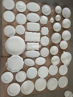 White Relief Ceramic Dinnerware Set Wholesale Price Stock Porcelain Plates Bowls Cup Saucer Dishes Mixed Wholesale by Ton