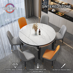 Moderno allungabile ovale tavolo <span class=keywords><strong>da</strong></span> pranzo Set sinterizzato pietra superiore sedie imbottite <span class=keywords><strong>per</strong></span> <span class=keywords><strong>cucina</strong></span> Open space tavolo <span class=keywords><strong>da</strong></span> pranzo - Product Image 2