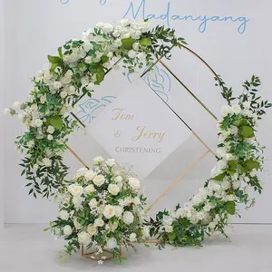 Cenários de casamento personalizados arco de rosa branco para decoração de arco de flores artificiais de casamento