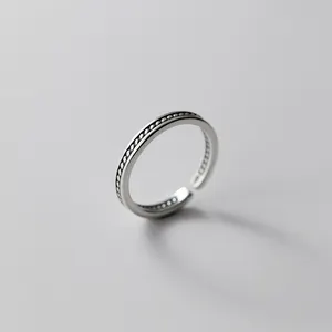 Wholesale Vintage Thai 925 Silver Dot Stamp Stackable Joint Rings For Women Real 925 Sterling Silver Jewelry