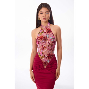 Robe de soirée à sequins et bretelles halter - Product Image 2