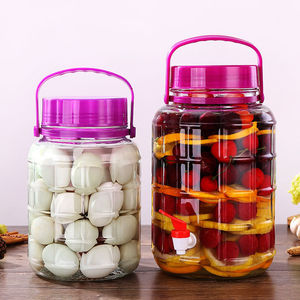 Conteneur en verre de 5 gallons à large ouverture pour cornichons, grand carboy en verre, fermentateur pour brassage maison, vin rouge, vin de prune avec couvercle à poignée - Product Image 5