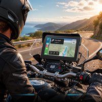 Bestsonic - Monitor Inteligente para Motocicleta de 7 Pulgadas, GPS, Pantalla Portátil con Carplay, Android Auto, Airplay, BT, Cámara Dual, Resistente al Agua, OEM de Fábrica
