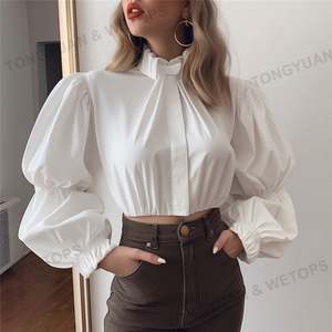 Camicie oversize Neswest formale <span class=keywords><strong>a</strong></span> <span class=keywords><strong>maniche</strong></span> lunghe top bianco manica <span class=keywords><strong>a</strong></span> <span class=keywords><strong>palloncino</strong></span> formale camicetta da donna abiti Boutique camicie da donna - Product Image 2