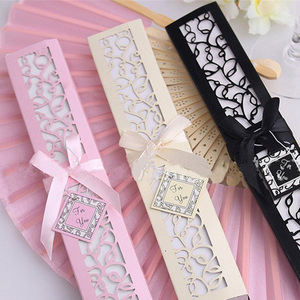 Éventails femme artisanaux Éventail en soie côtelée de bambou Éventails à main faveur de <span class=keywords><strong>mariage</strong></span> avec boîte-cadeau - Product Image 4