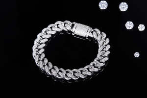 Bracelet Tennis Femme en Argent Sterling Moissanite Style Cubain Tendance Plaqué Rhodium – Élégant et Classique – Nouvelle Collection - Product Image 3